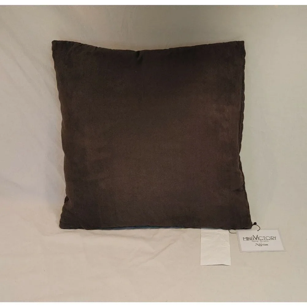 Mina Victory Gray Textured Knit Pattern Decorative‎ Throw Pillow Home Decor